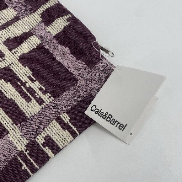 Crate and Barrel Purple Geometric Abstract Pattern Pillow Cover 23" x 23" QTY 3 - Picture 8 of 11